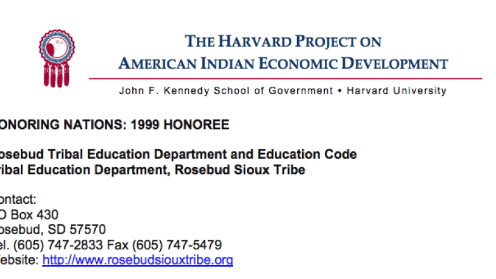 Rosebud Sioux Tribal Education Department and Code
