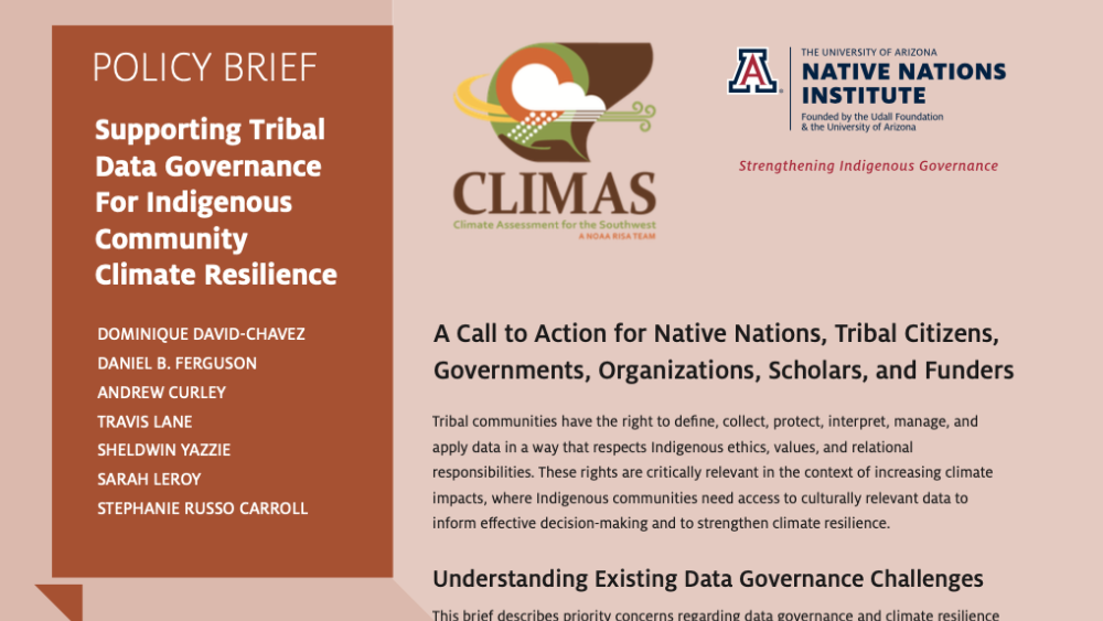 Policy Brief: Supporting Tribal Data Governance for Indigenous Community Climate Resilience