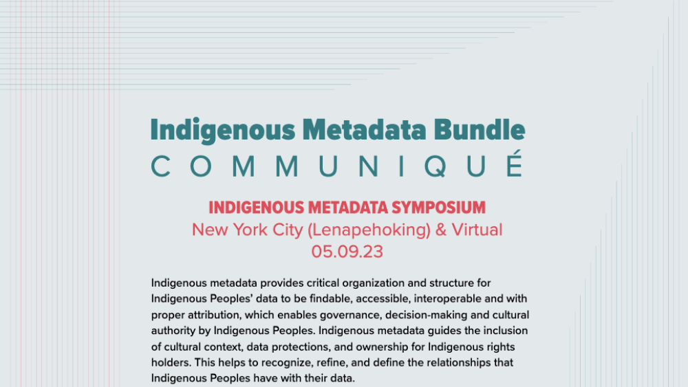 Indigenous Metadata Bundle Communiqué
