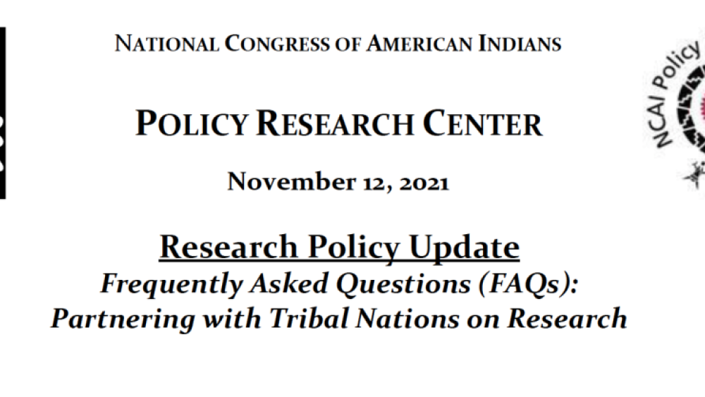NCAI's Policy Research Center: Partnering with Tribal Nations on Research