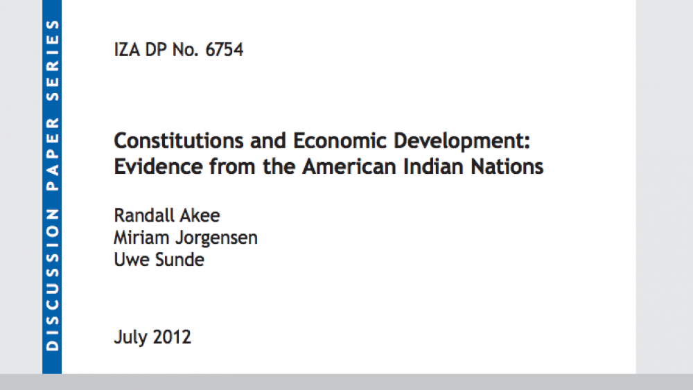 Constitutions and Economic Development: Evidence from the American Indian Nations