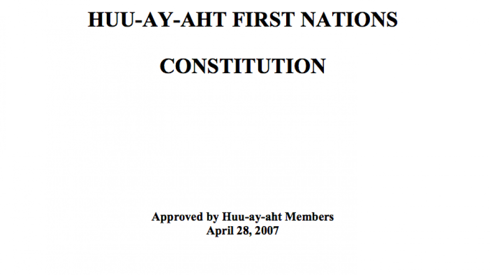 Huu-Ay-Aht First Nations Constitution