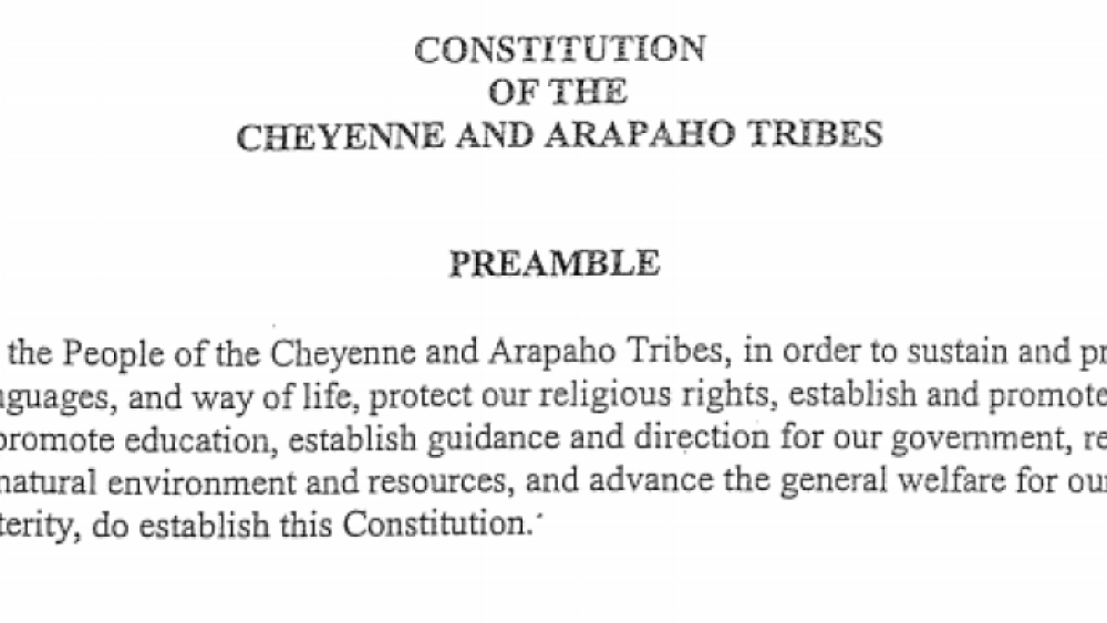 Cheyenne and Arapaho Tribes: Legislative Functions Excerpt