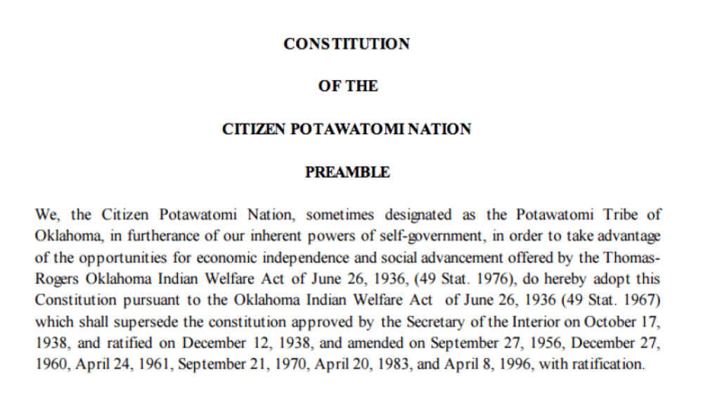 Citizen Potawatomi Nation: Citizenship Excerpt