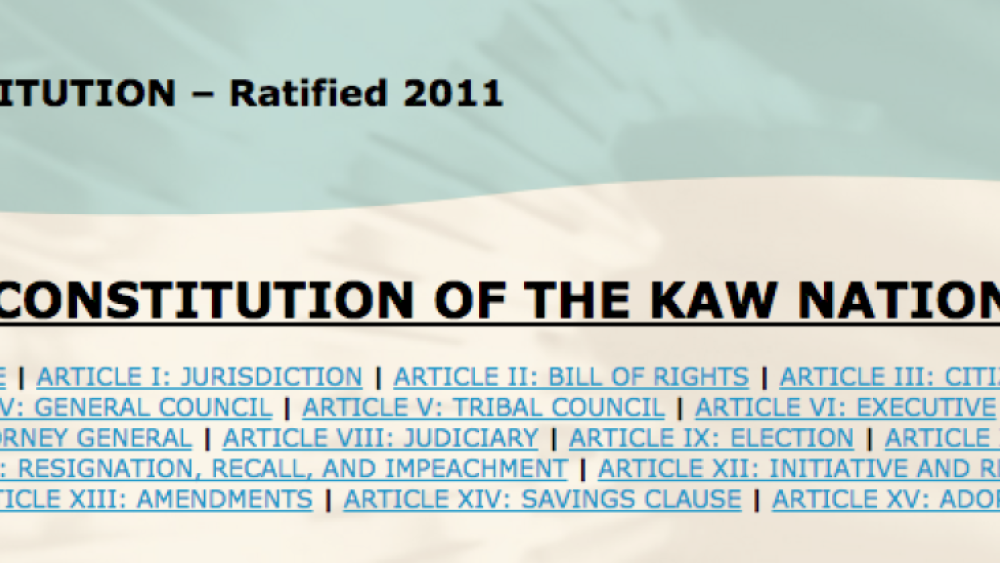 Kaw Nation: Initiative & Referendum Excerpt