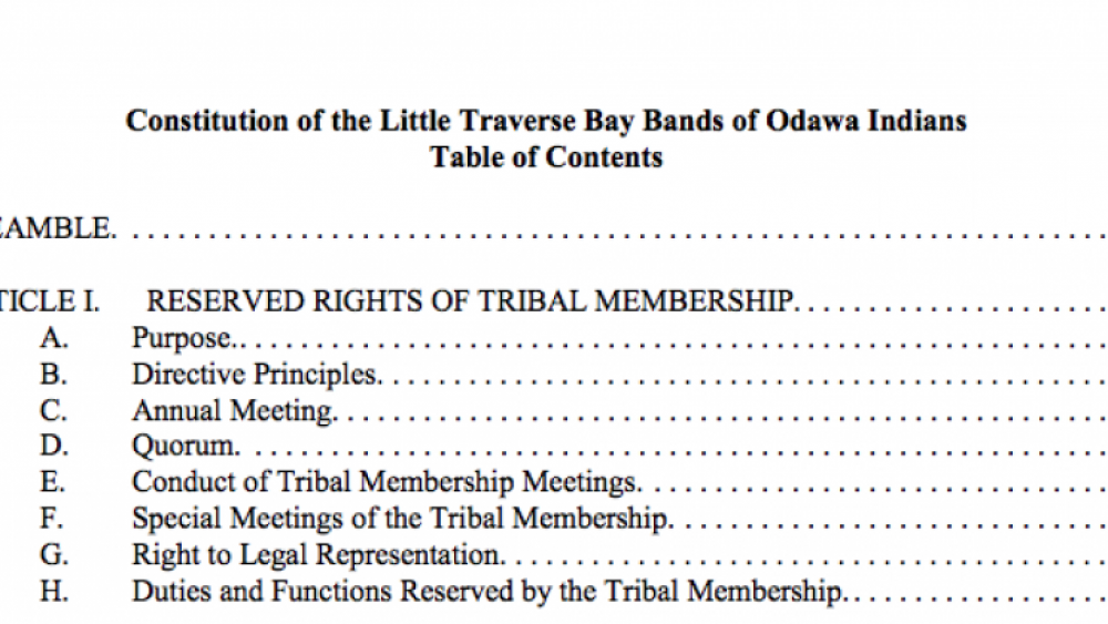 Little Traverse Bay Bands of Odawa Indians: Preamble Excerpt