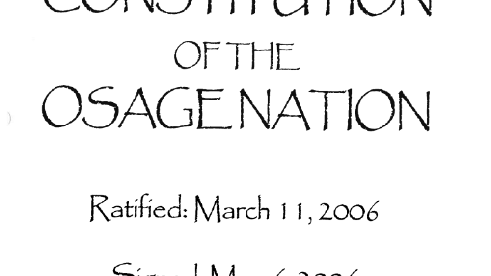 Osage Nation: Distribution of Authority Excerpt Osage Nation: Distribution of Authority Excerpt
