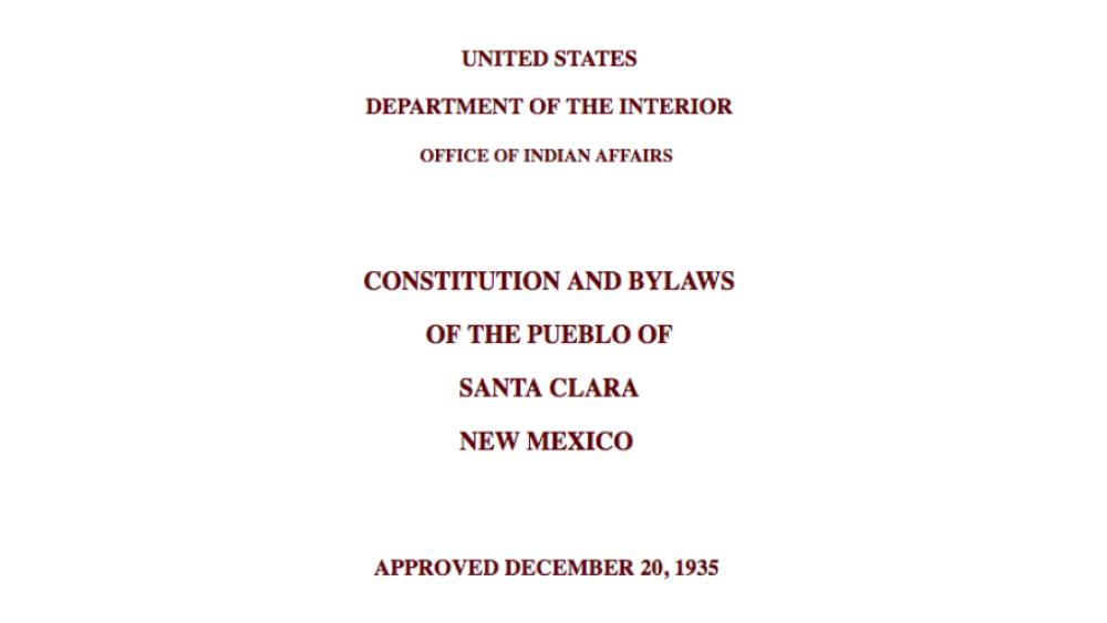 Pueblo of Santa Clara: Legislative Functions Excerpt