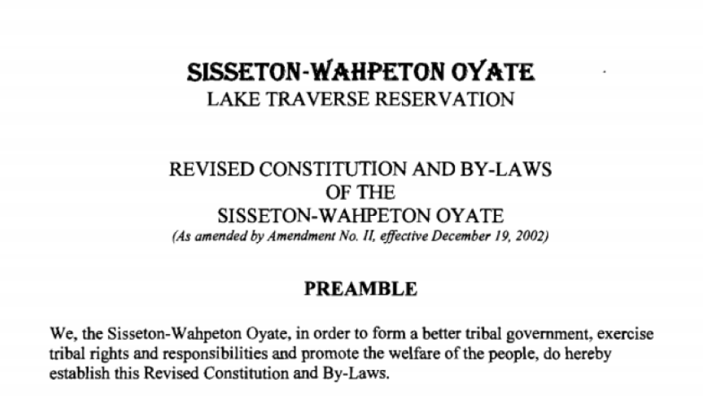 Sisseton-Wahpeton Oyate: Elections Excerpt