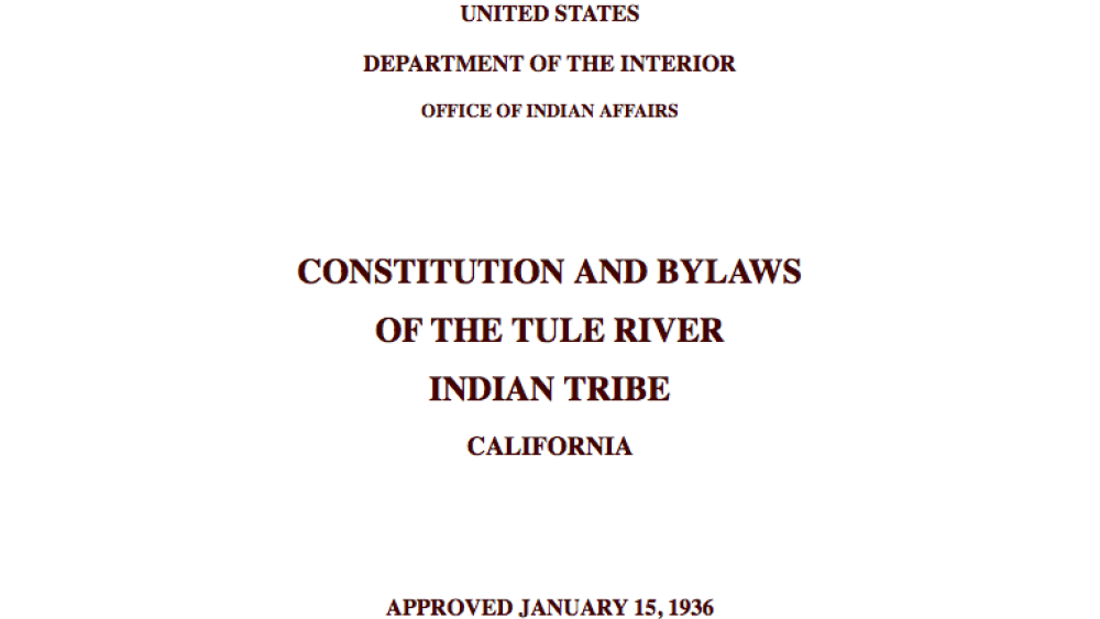 Tule River Indian Tribe: Citizenship Excerpt