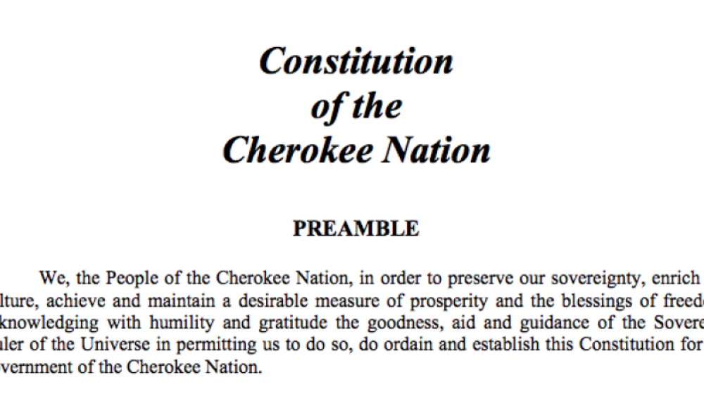 Cherokee Nation: Amendments Excerpt