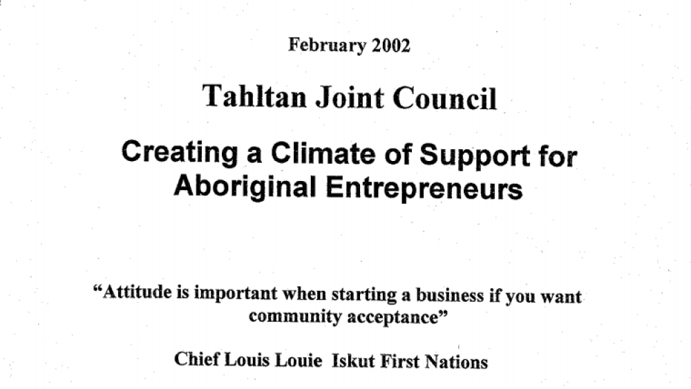 Creating a Climate of Support for Aboriginal Entrepreneurs