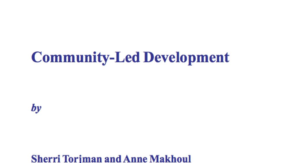 Community-Led Development Community-Led Development