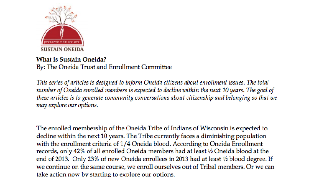 What is Sustain Oneida? What is Sustain Oneida?