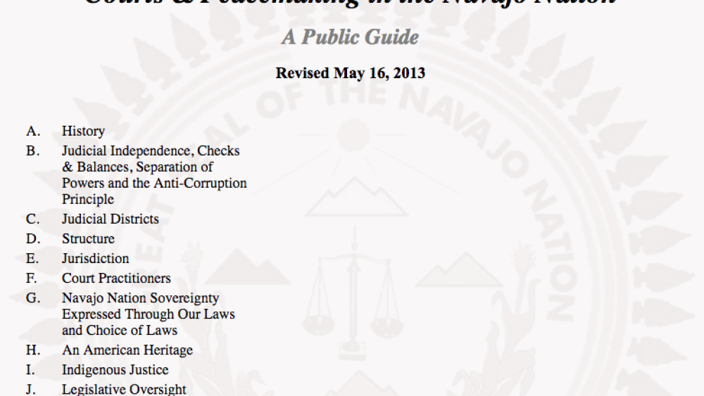 Courts & Peacemaking in the Navajo Nation: A Public Guide Courts & Peacemaking in the Navajo Nation: A Public Guide