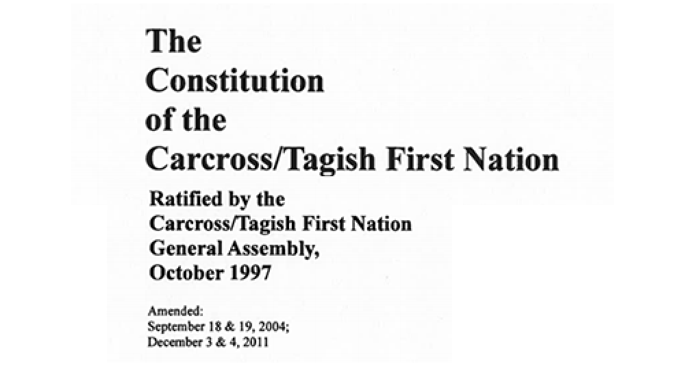 The Constitution of the Carcross/Tagish First Nation: Preamble Excerpt 