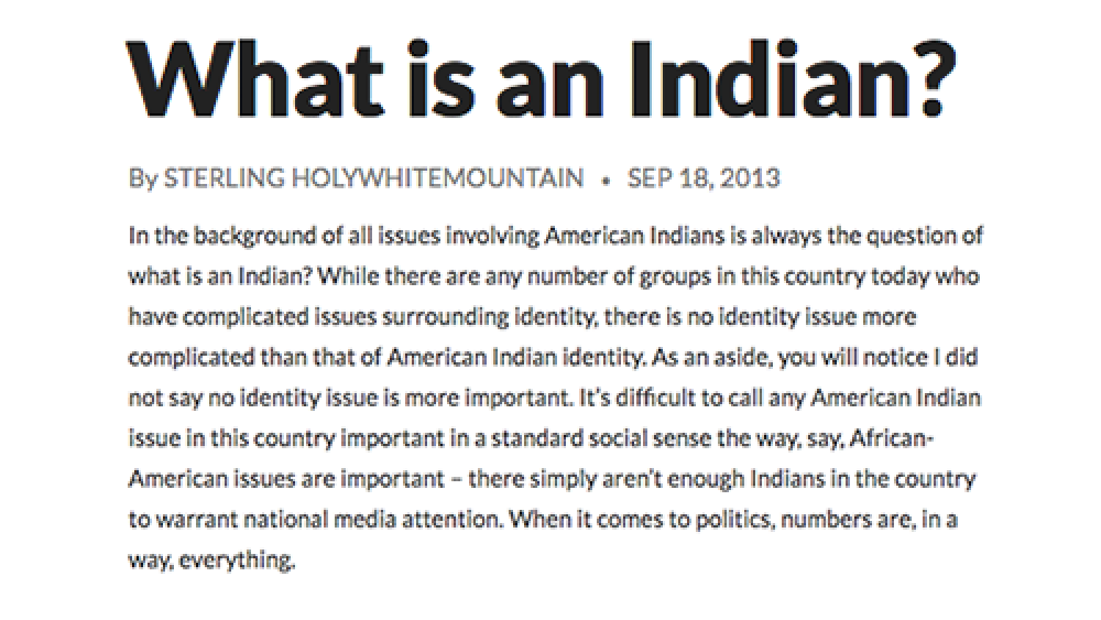 What is an Indian?