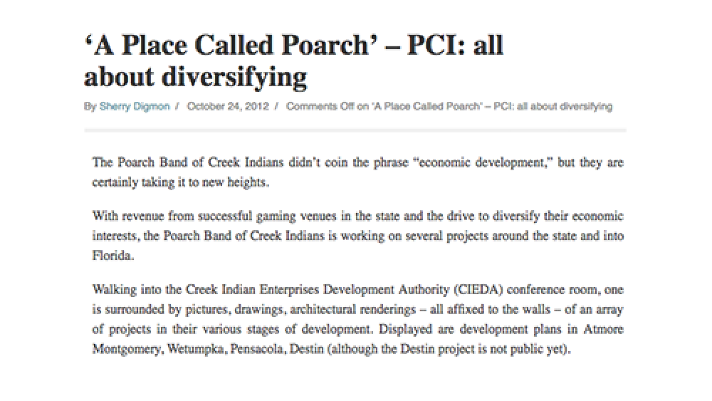â€˜A Place Called Poarchâ€™ â€“ PCI: all about diversifying